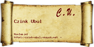 Czink Ubul névjegykártya